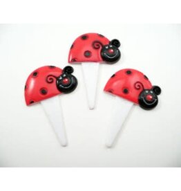 Lady Bug Cupcake Picks