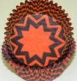 Black and Orange Chevron Baking Cups