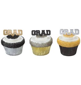 Black, Silver & Gold Grad Picks (12/pkg)