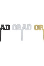 Black, Silver & Gold Grad Picks (12/pkg)