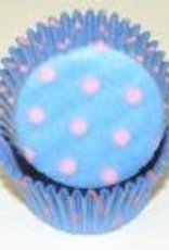 Light Blue with Light Pink Dots Baking Cups (30-35ct)