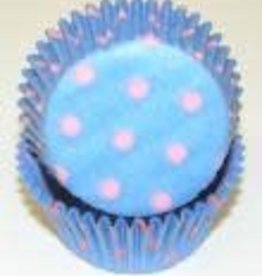 Light Blue with Light Pink Dots Baking Cups (30-35ct)