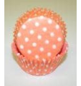 Peach Polka Dot Baking Cups (30-35ct)