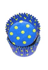Blue (Royal) w/Yellow Dot Baking Cups(30-35ct)