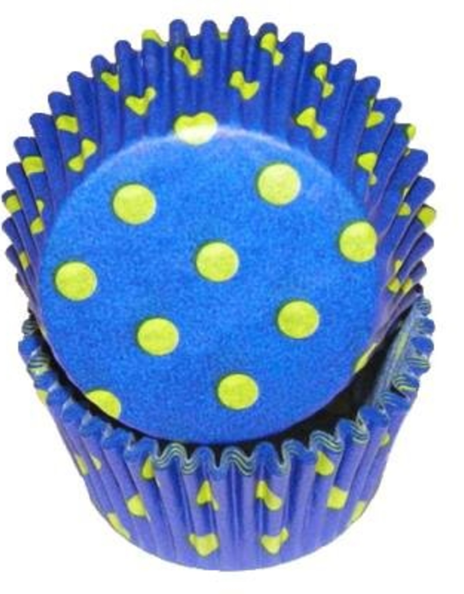 Blue (Royal) w/Yellow Dot Baking Cups(30-35ct)