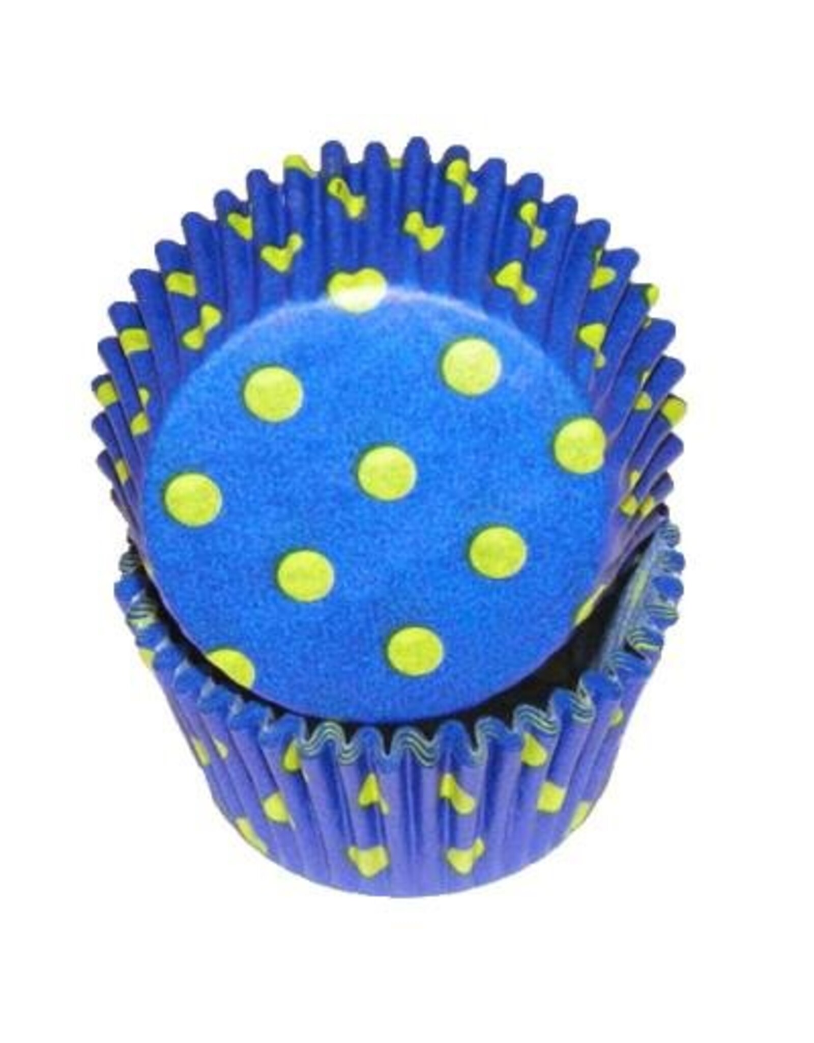 Blue (Royal) w/Yellow Dot Baking Cups(30-35ct)