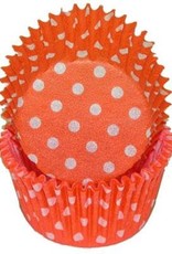 Orange Polka Dot Baking Cups