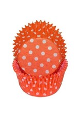 Orange Polka Dot Baking Cups