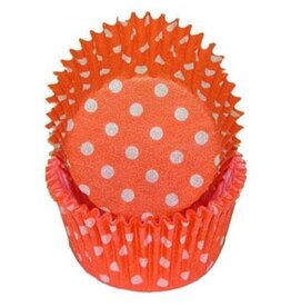 Orange Polka Dot Baking Cups