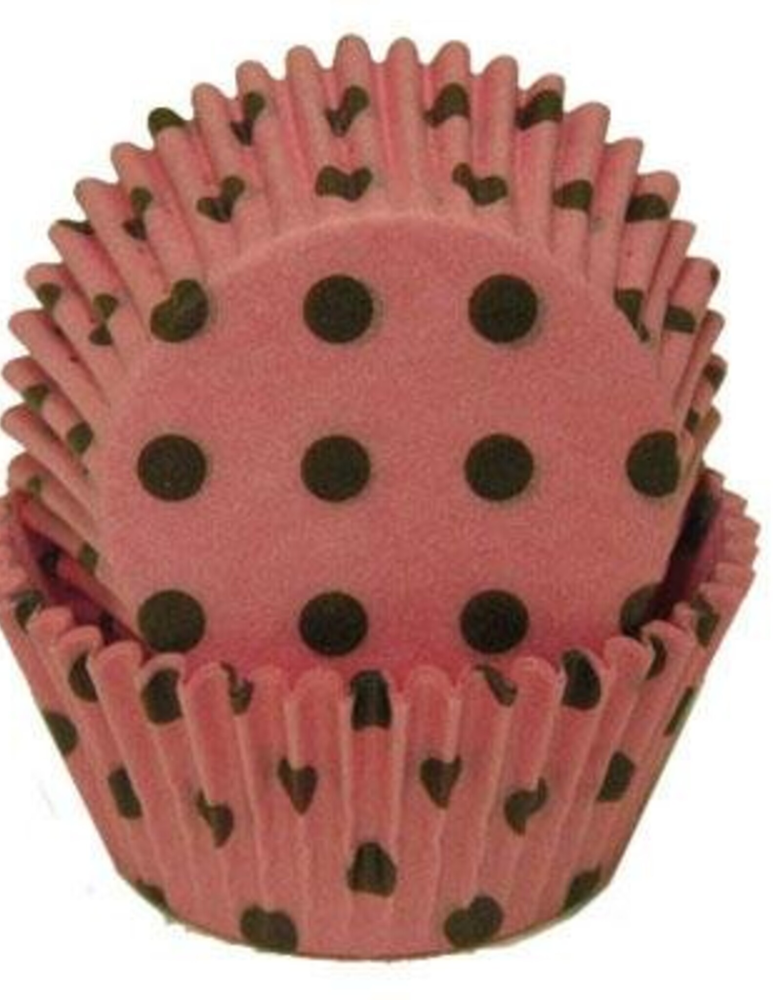 Pink with Brown Polka Dot Baking Cups (30-35ct)
