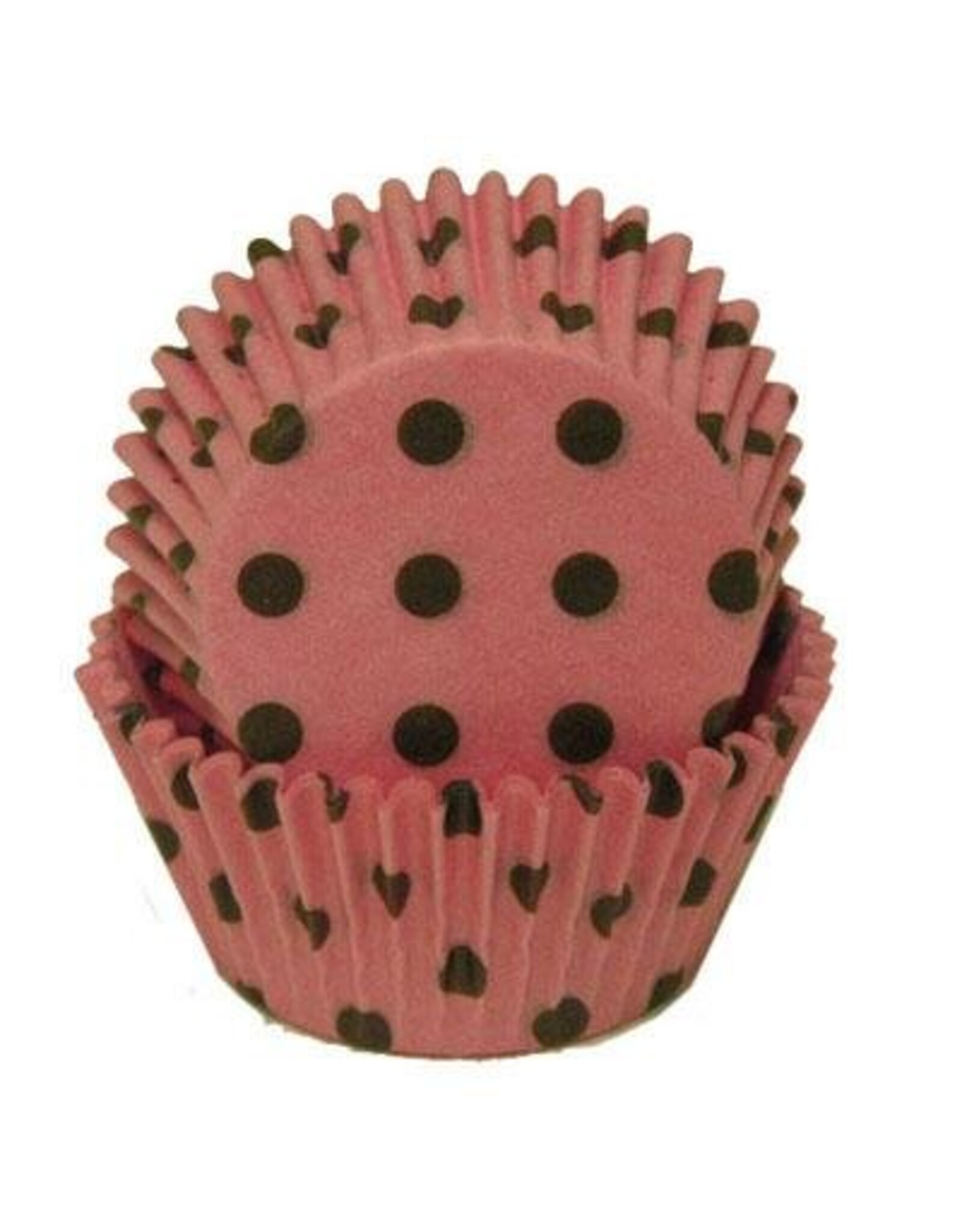 Pink with Brown Polka Dot Baking Cups (30-35ct)