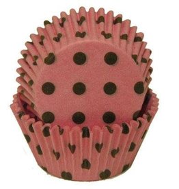 Pink with Brown Polka Dot Baking Cups (30-35ct)