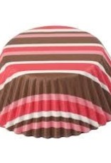 Pink and Brown Stripe Baking Cups (50ct)