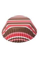 Pink and Brown Stripe Baking Cups (50ct)