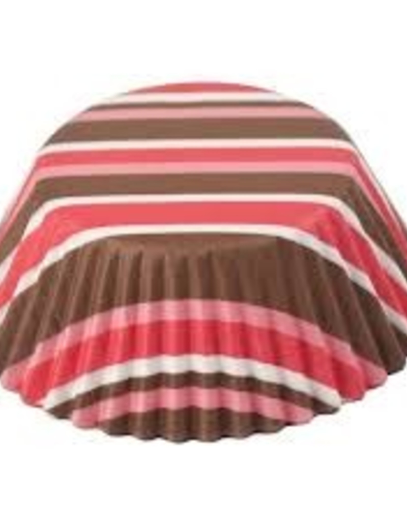 Pink and Brown Stripe Baking Cups (50ct)