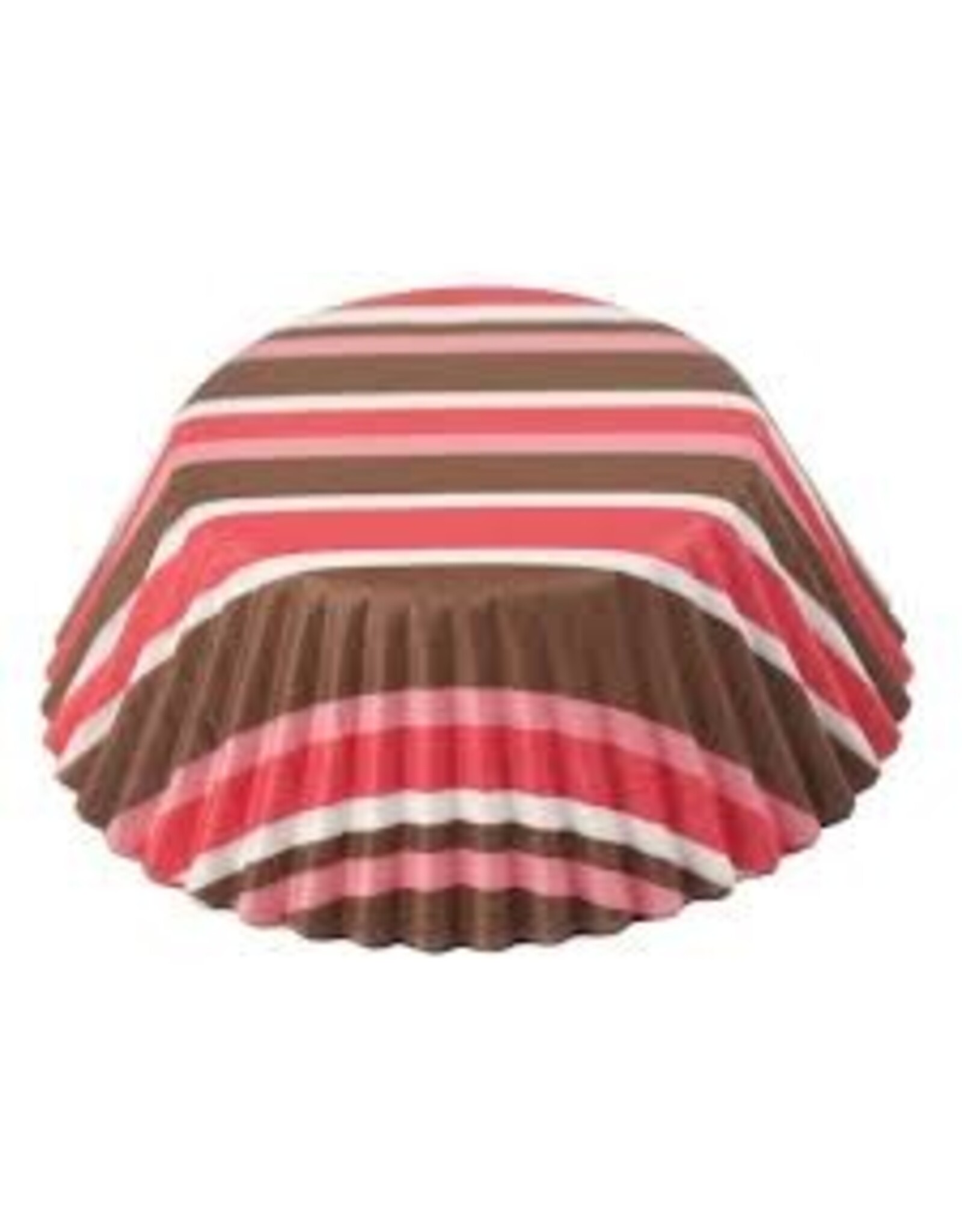 Pink and Brown Stripe Baking Cups (50ct)