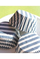 Blue (Slate) Wide Stripe Baking Cups (30-35/pkg)