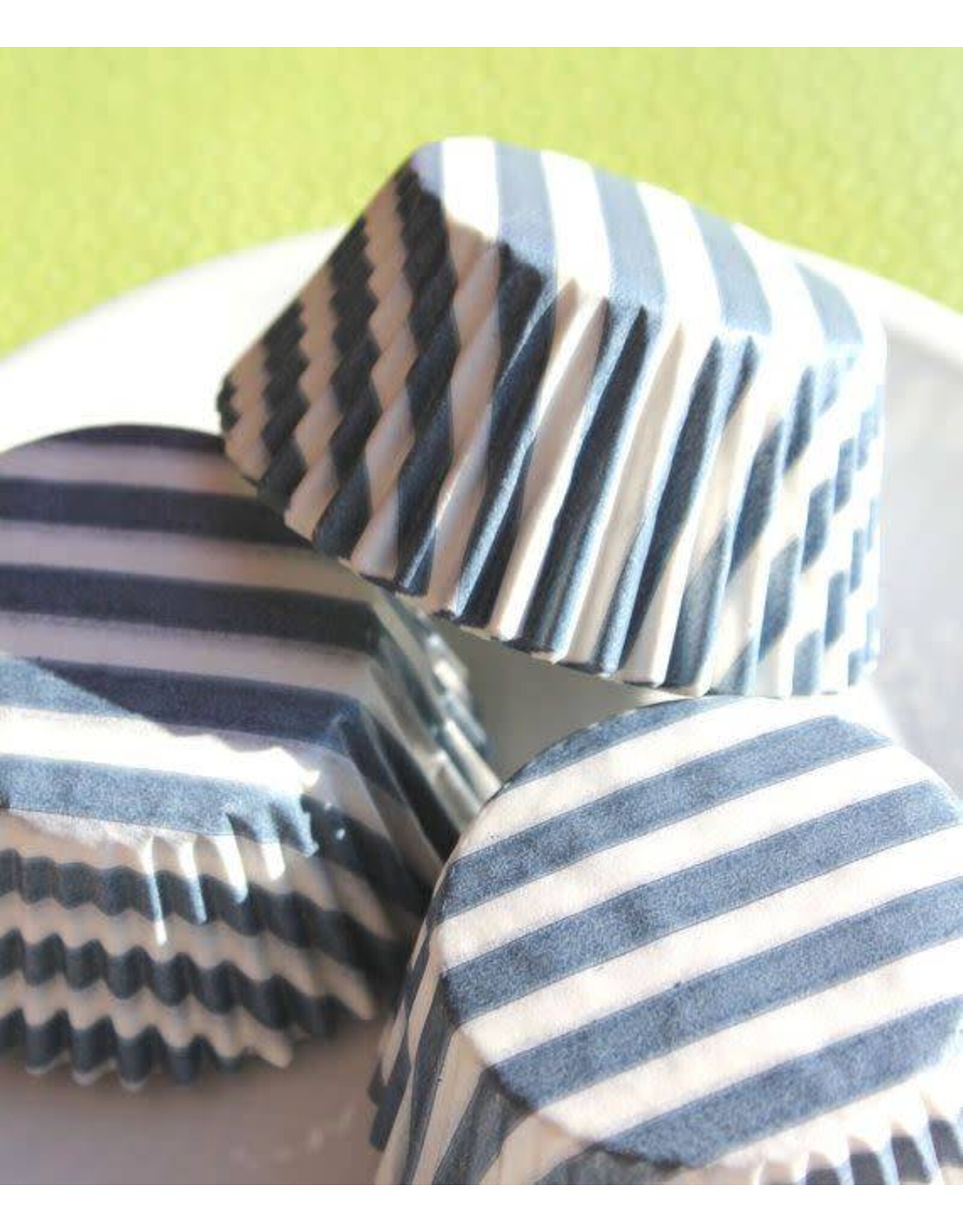 Blue (Slate) Wide Stripe Baking Cups (30-35/pkg)