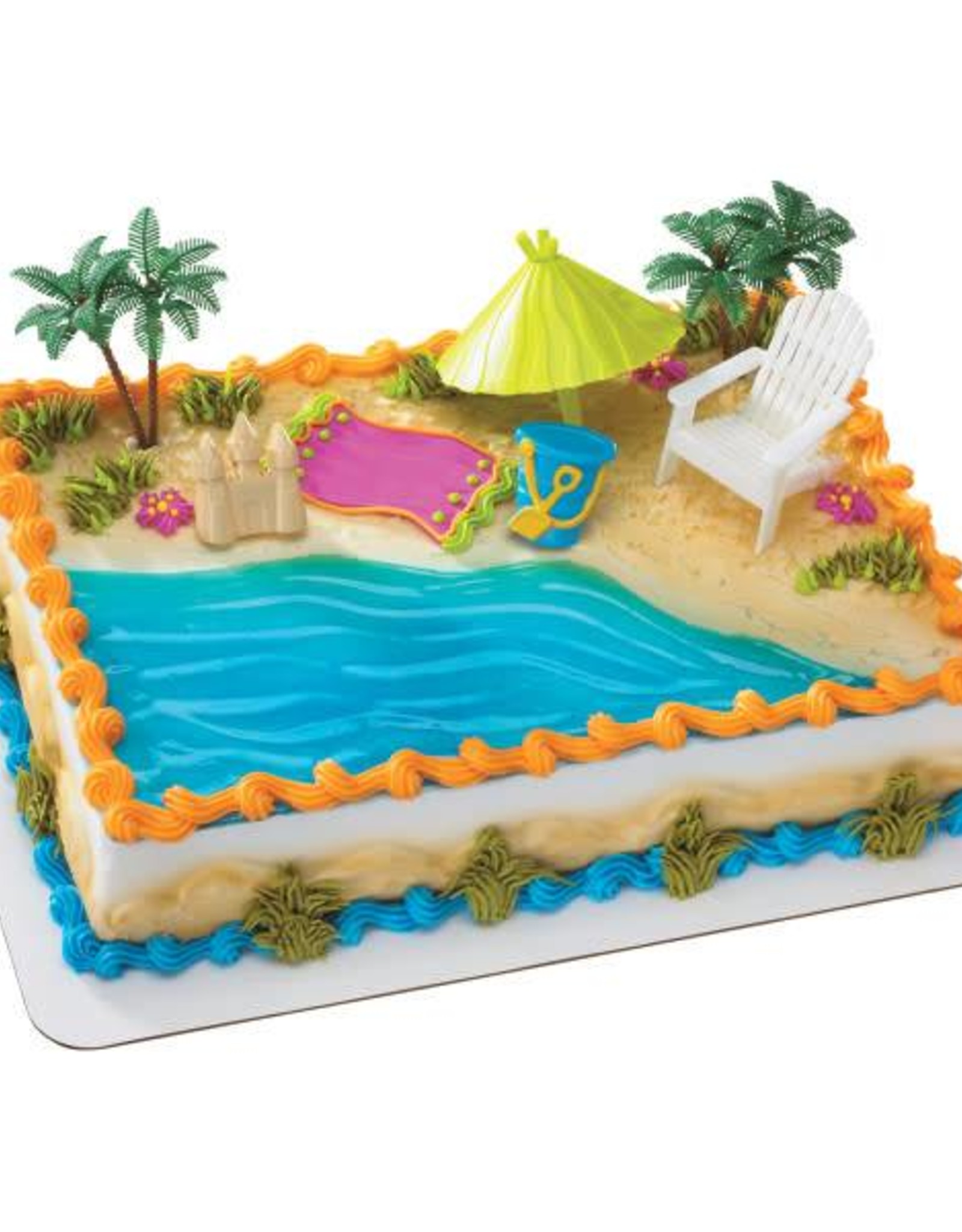 Beach Chair and Umbrella Cake Topper Set