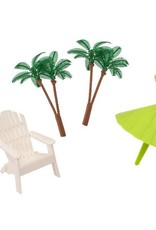 Beach Chair and Umbrella Cake Topper Set