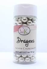 Metallic Silver Chocolate Dragees, 5mm