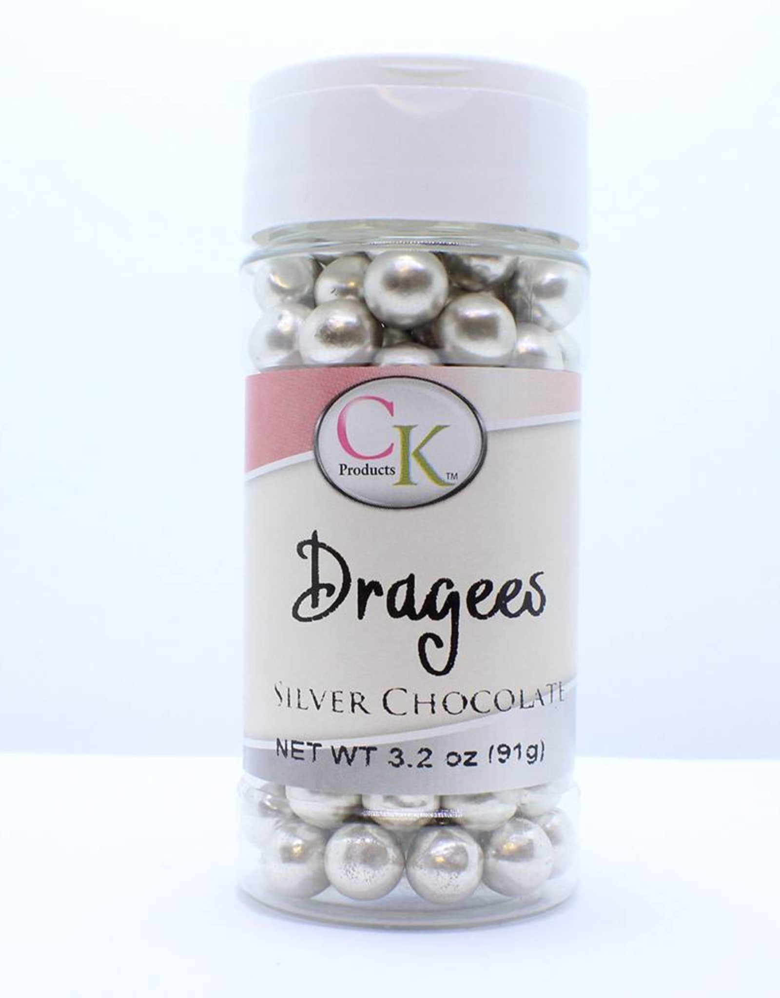 Metallic Silver Chocolate Dragees, 5mm