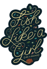 District Angling Fish Like A Girl Sticker