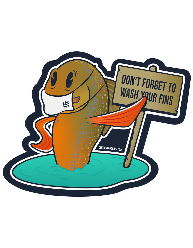 District Angling Wash Your Fins Sticker