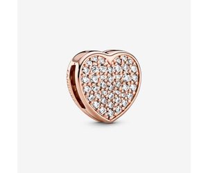 Pandora Jewelry Charm Reflexions ROSE Pave Heart, Clear CZ Pandora Jewelry Charm Reflexions ROSE Pave Heart, Clear CZ