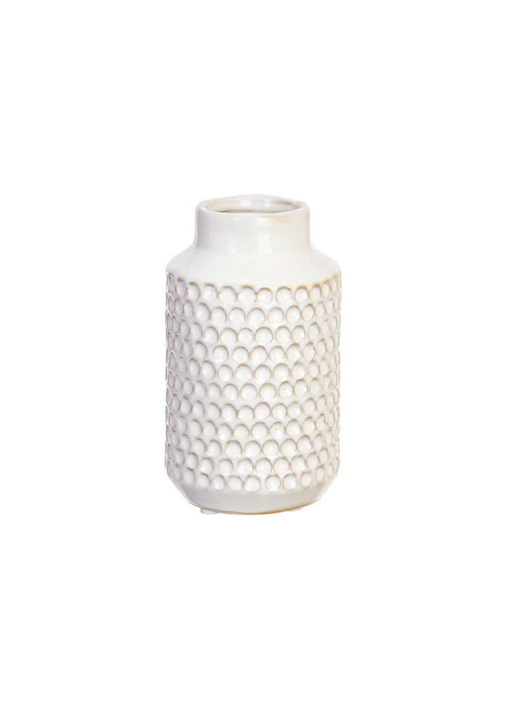 6.5in White Textured Vase