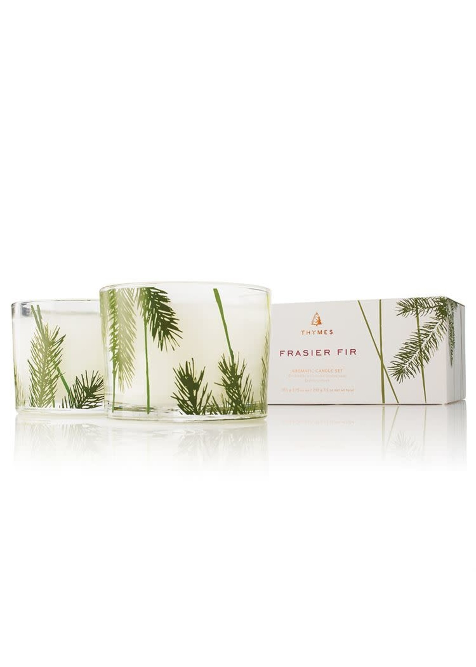 The Thymes Frasier Fir Poured Candle Set, Pine Needle Design