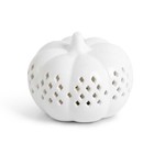 K & K Interiors, Inc. 3.5" White Ceramic LED Pumpkin