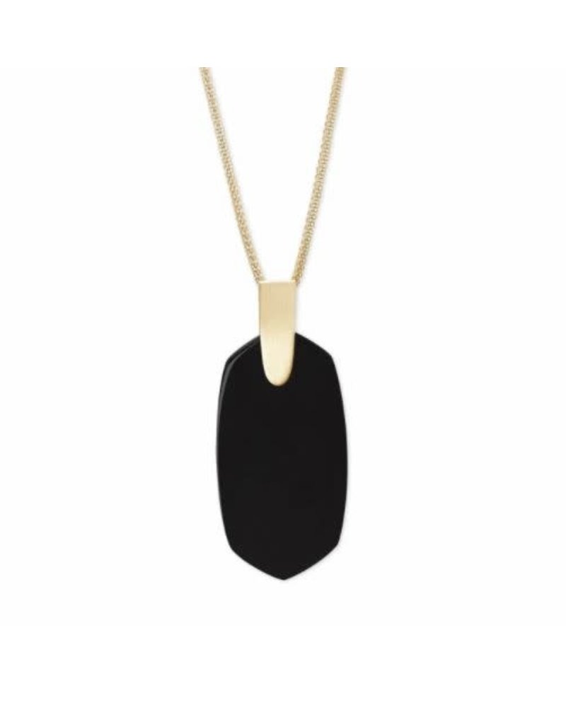 Inez Necklace Black Opaque Glass Gold Nest Feathers Gifts