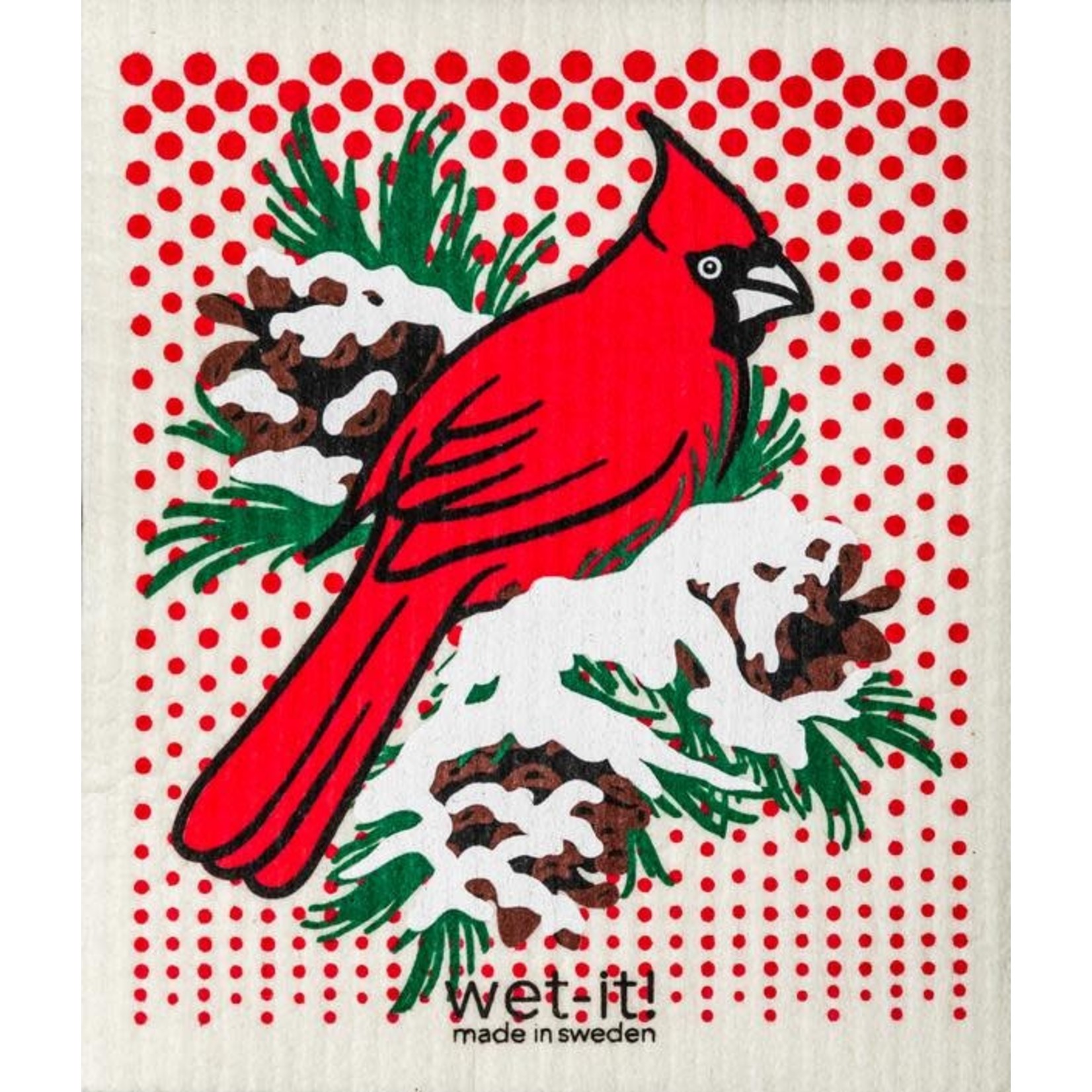 Wet-It Swedish Treasures Wet-It Cloth Winter Cardinal