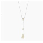 Kendra Scott Collins Y Necklace Bright Silver White Abalone