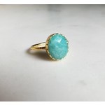 Amazonite Gold Plated Ring
