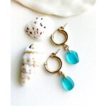Sea Glass Huggie Hoops 14K Gold Fill