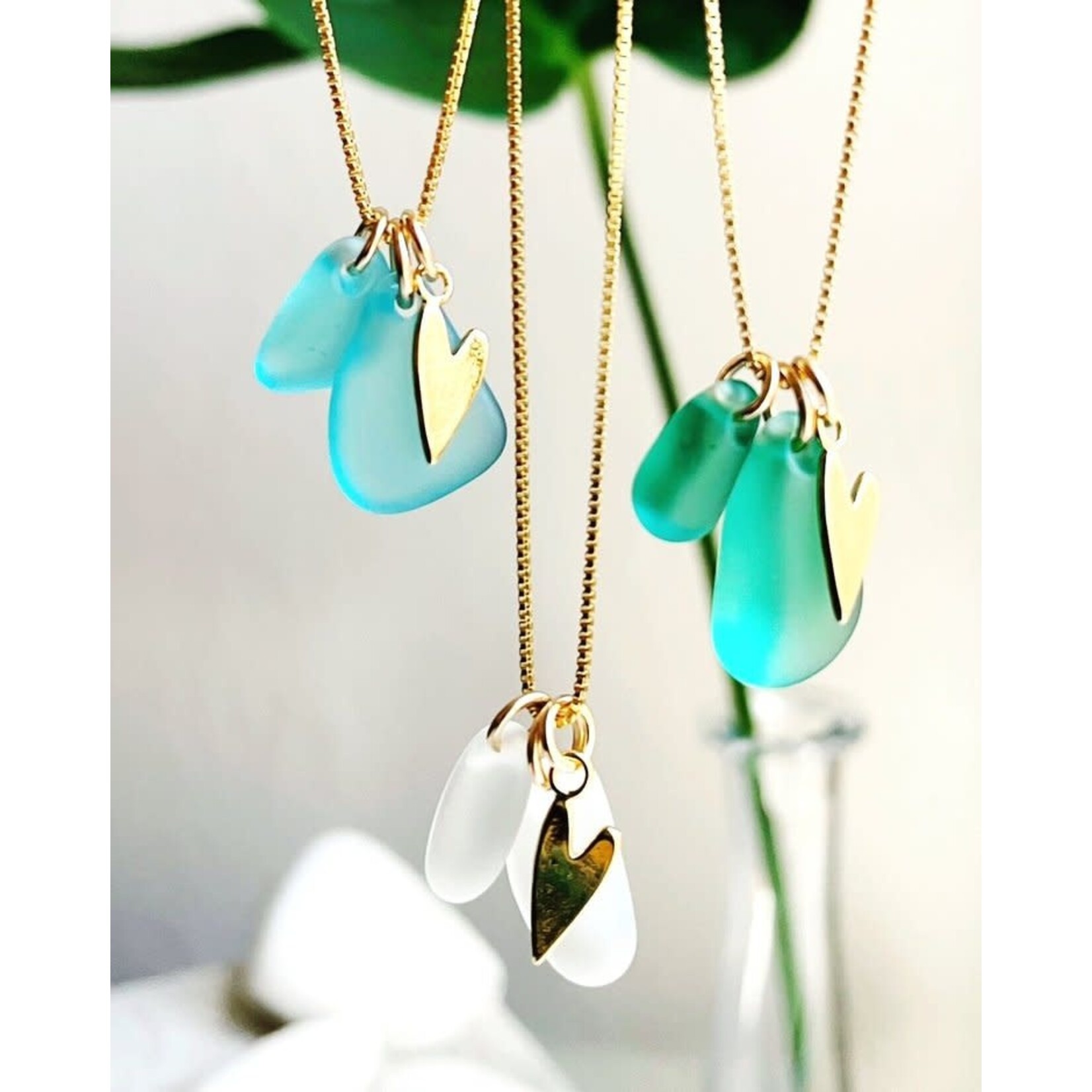 Loving Heart Cluster Necklace 14K Gold Fill