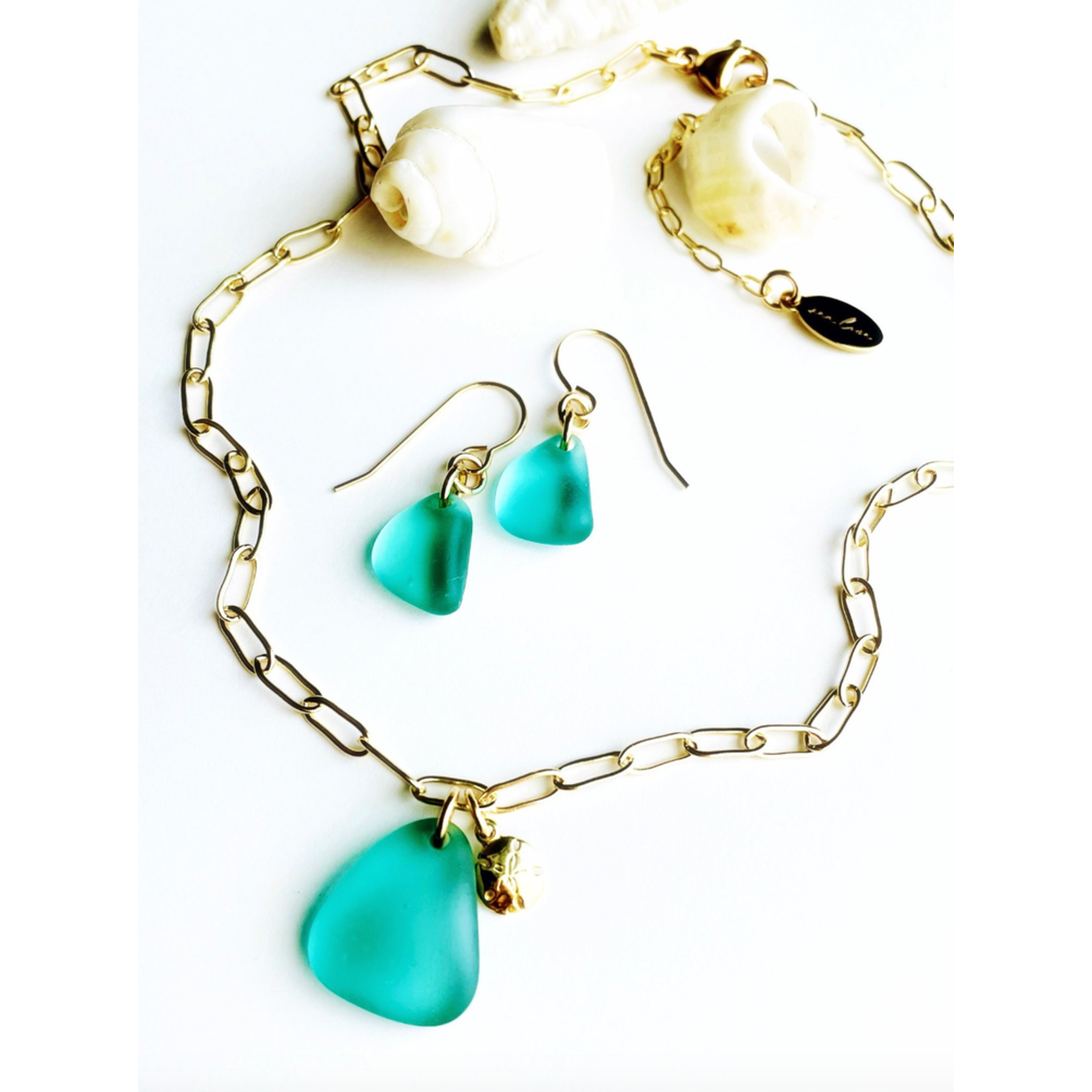 SEA GLASS LINK NECKLACE / CHOKER