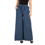 M made in Italy 11-11437V WOMEN’S WOVEN WIDE-LEG PULL-ON PANTS