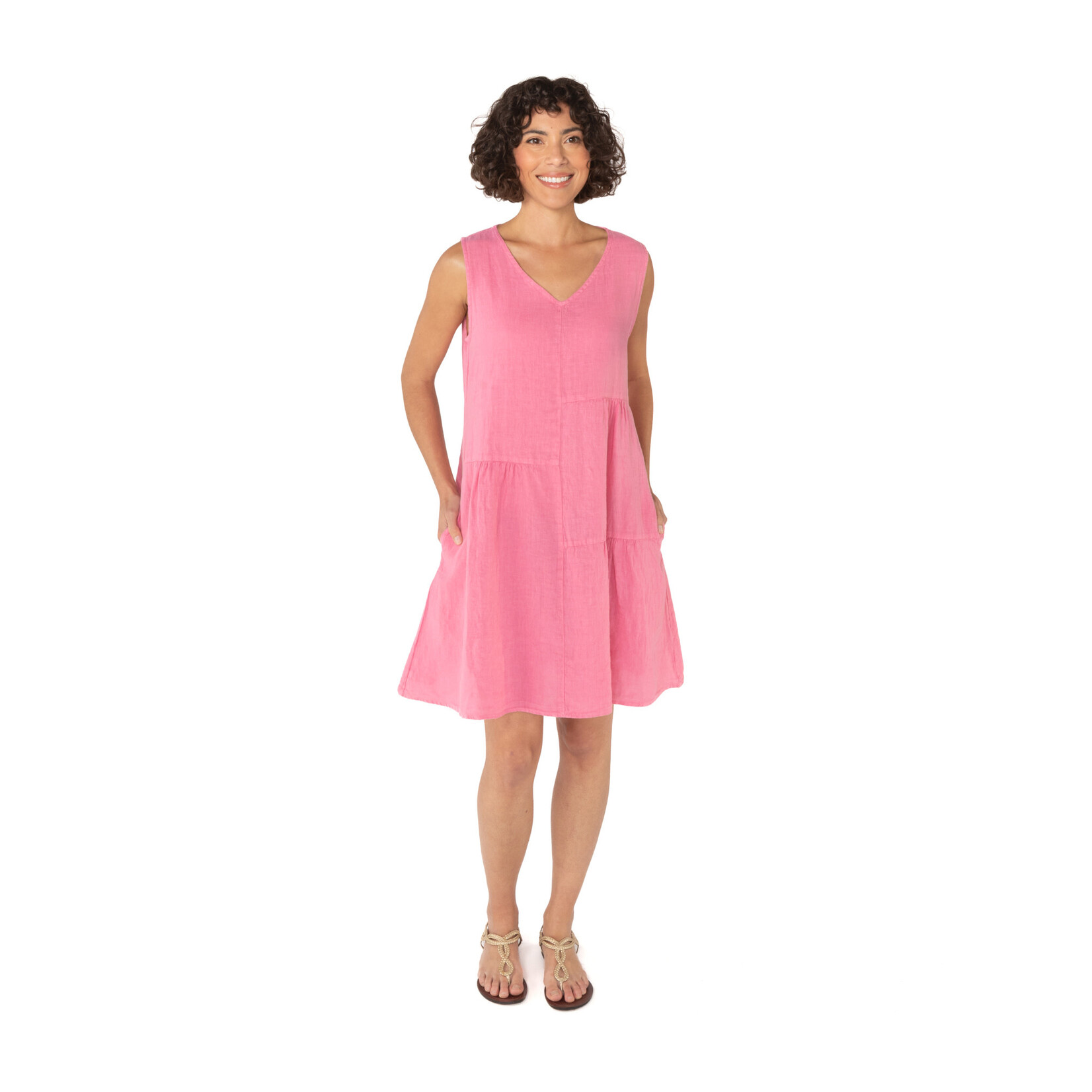 4200784 H Linen Patch Dress