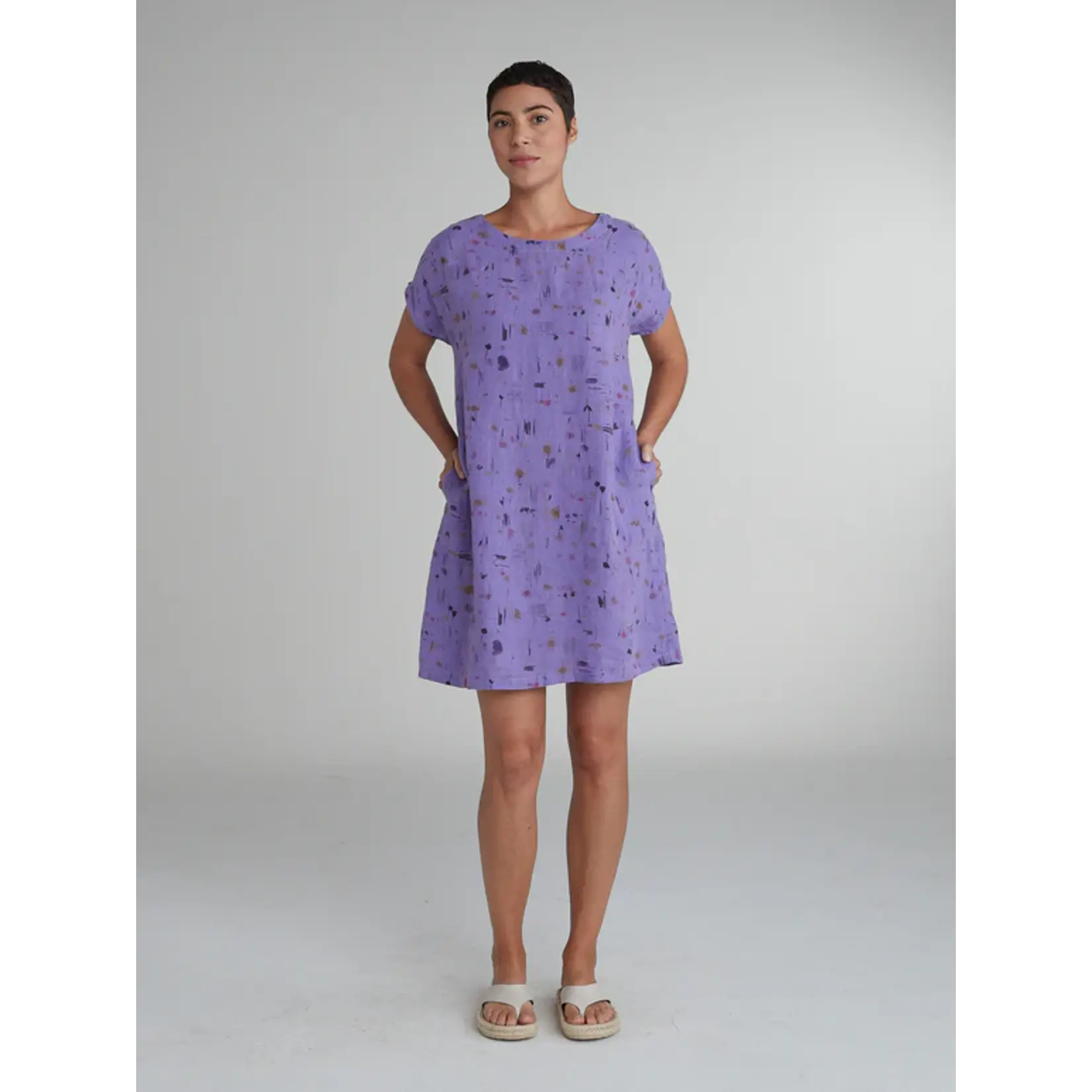 4630285 Graffiti Floral Drop Shoulder Dress