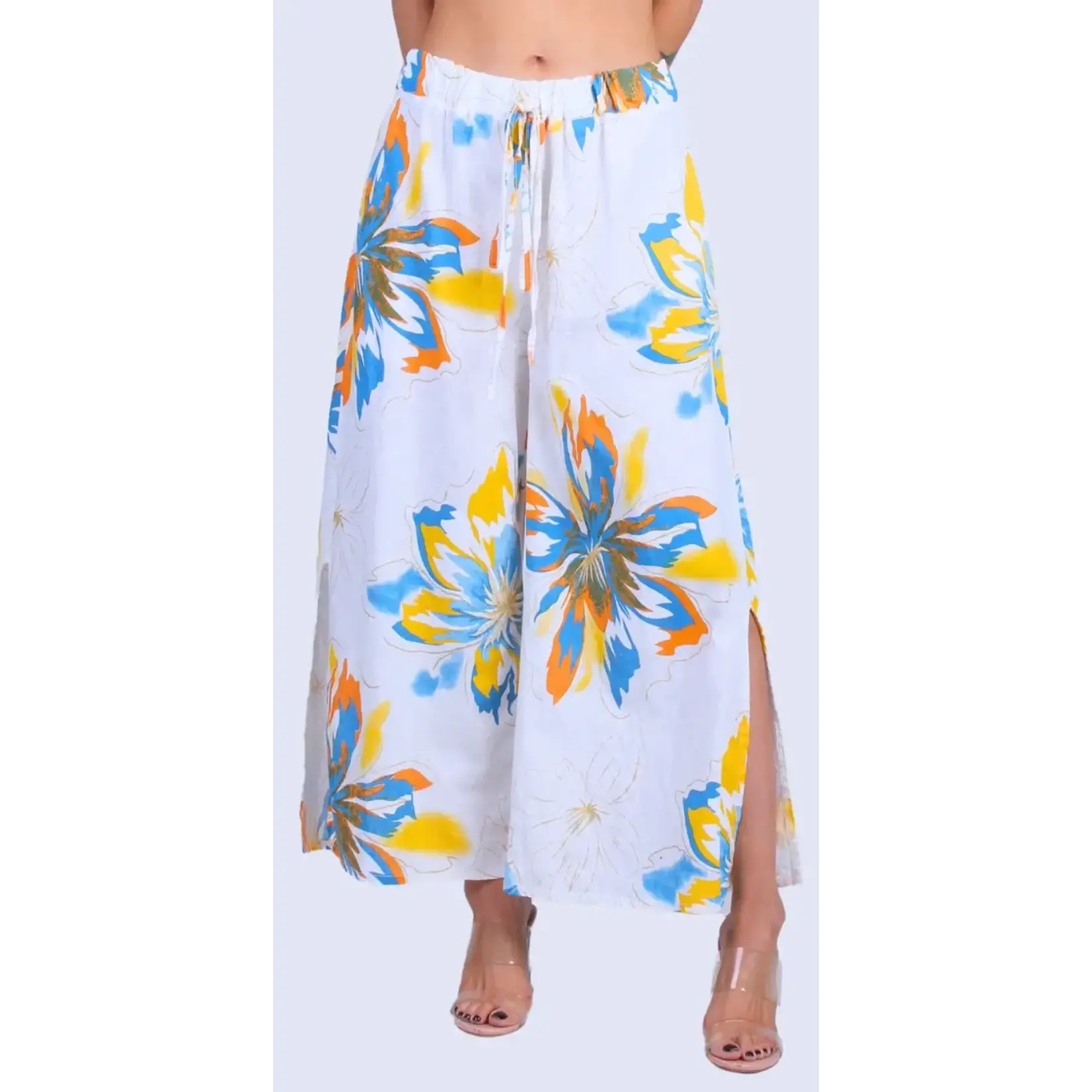 Giulana Tropical Flower Capri Pants