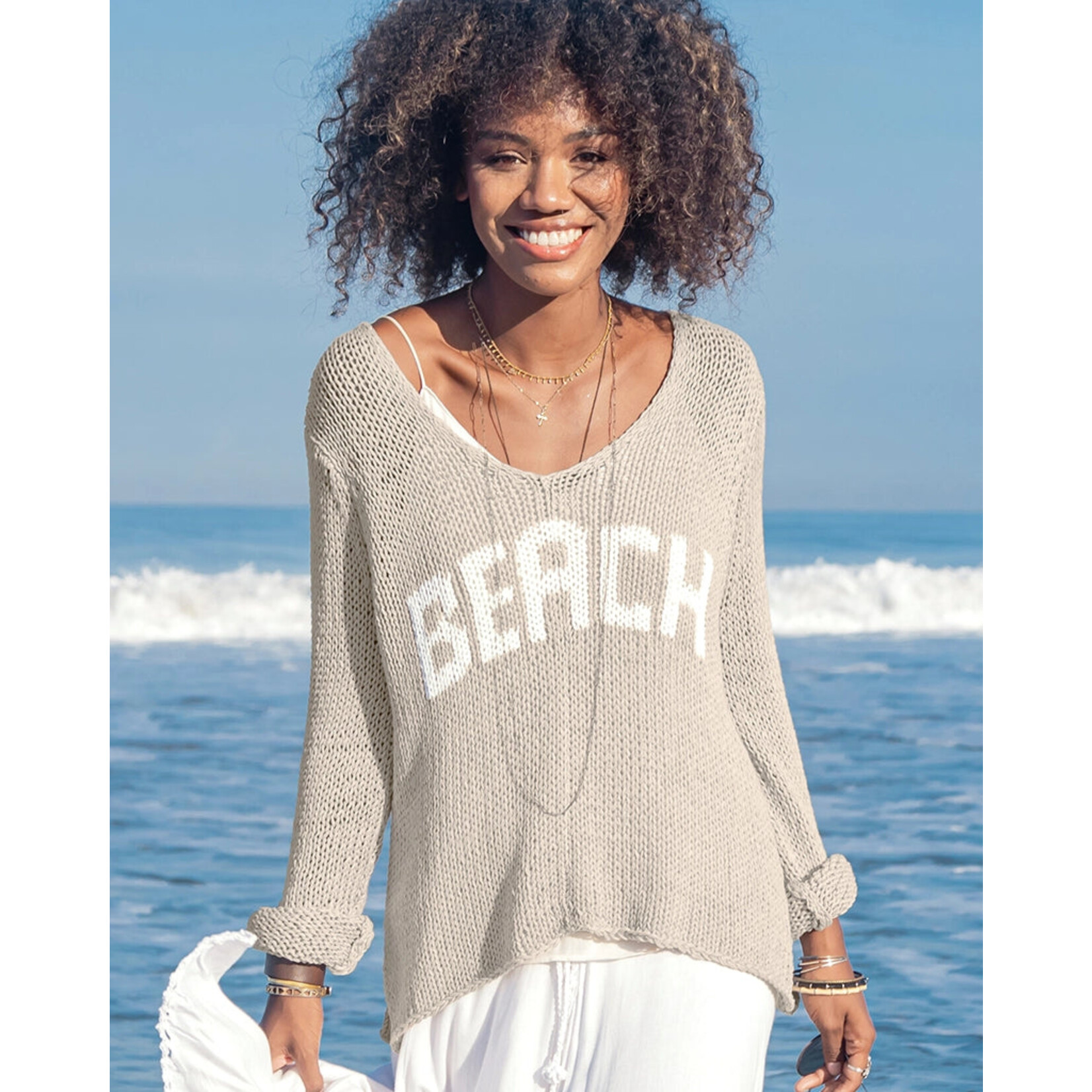 700 Beach V Cotton Sweater