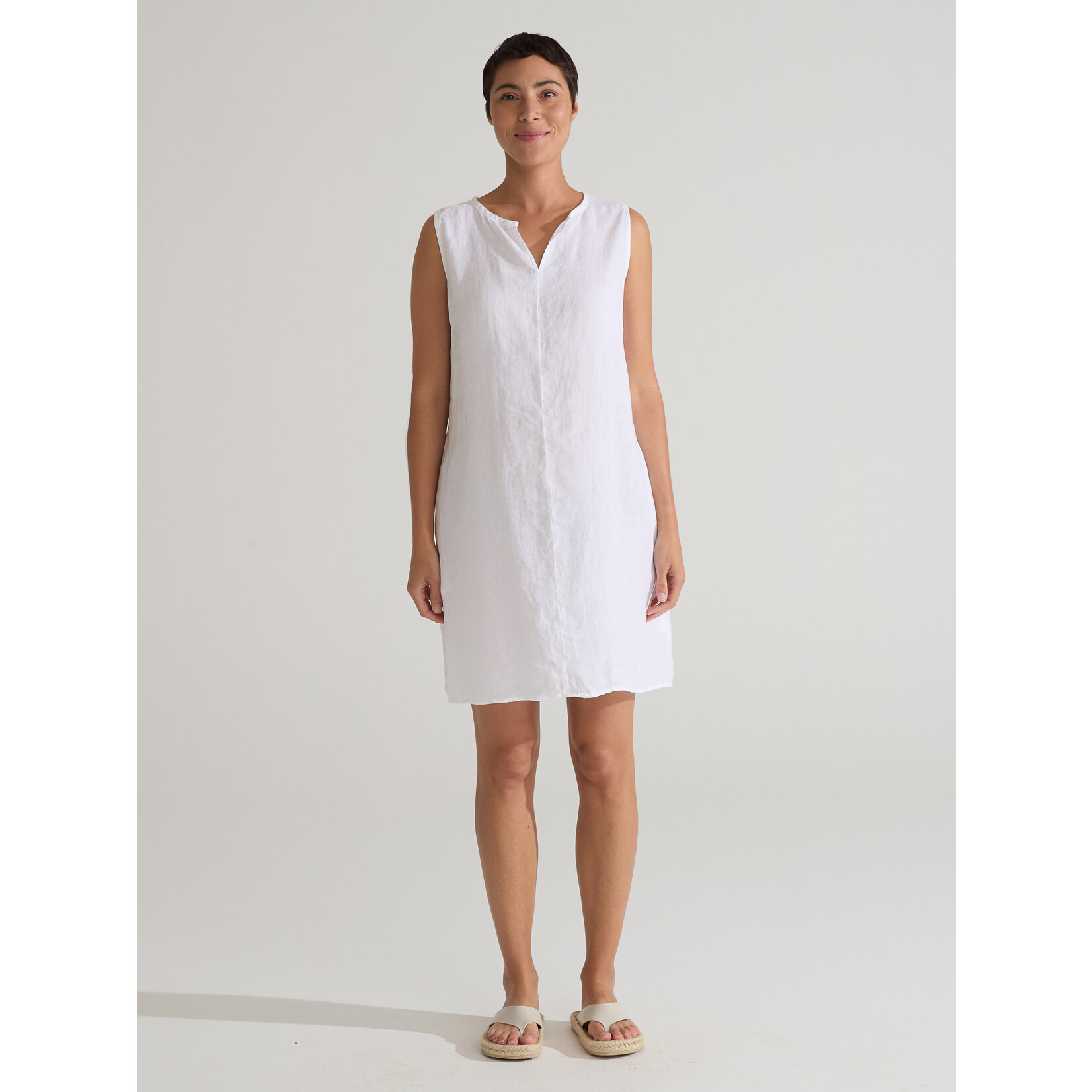 4200397 Split Neck Short Dress