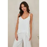 Adjustable Strap Linen Tank Top