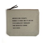 Imperfection Is Beauty (Marilyn Monroe) Canvas Zip Bag- Sage