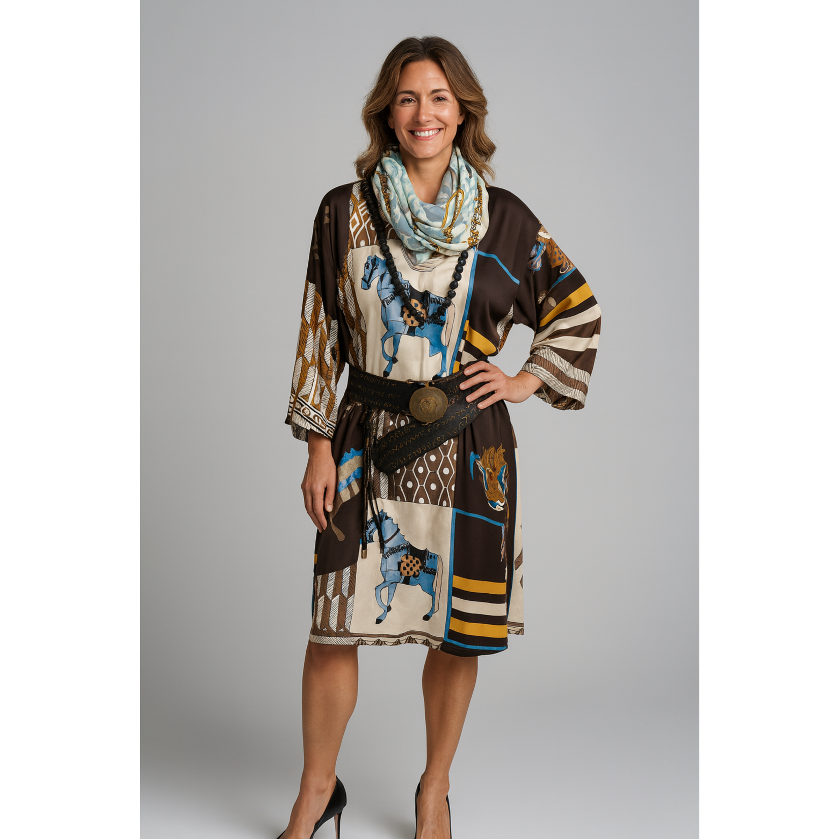 6615 Equest. Print Dress