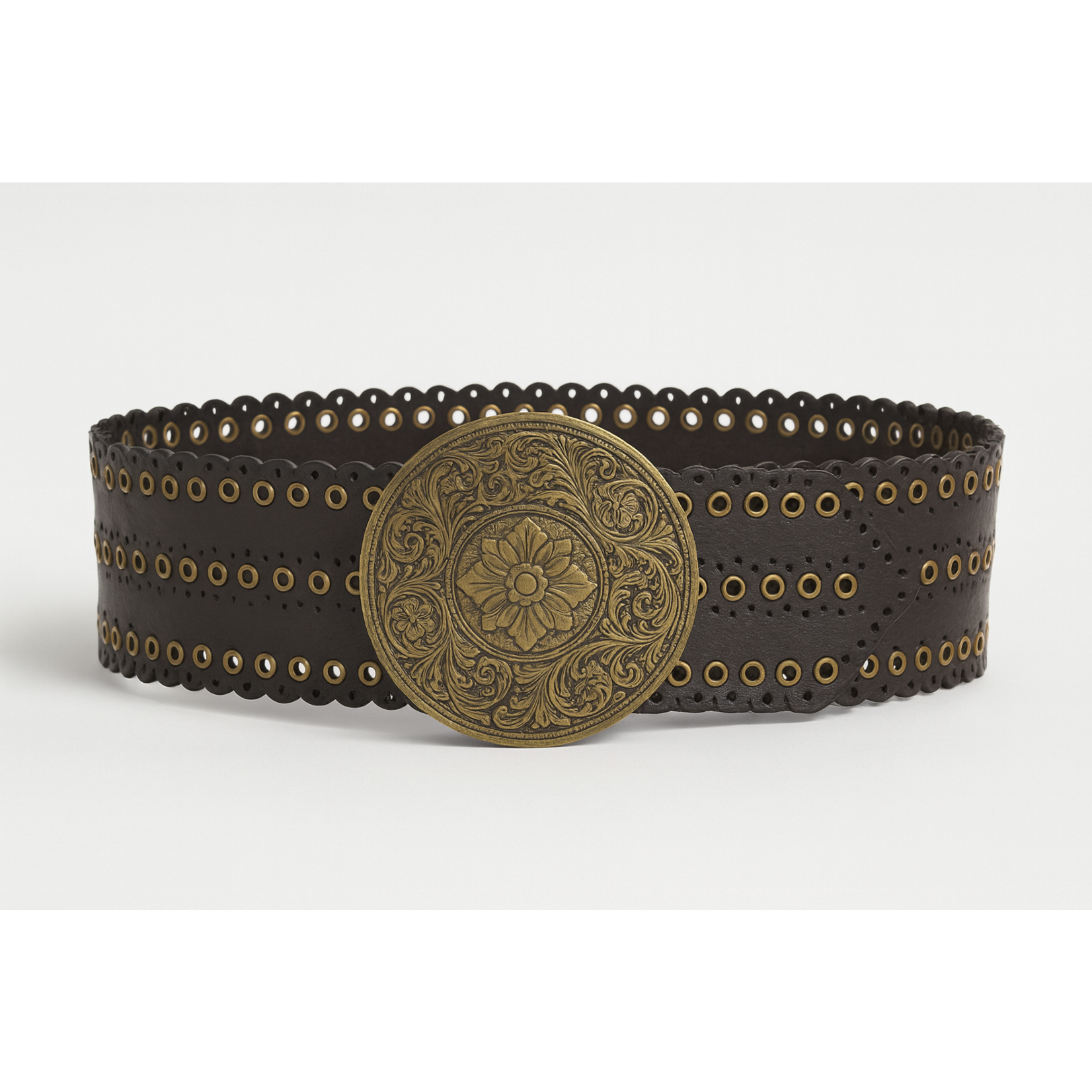 Wide Belt with Buckle