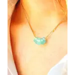 Floating 3 Sea Glass 14k Gold 16"